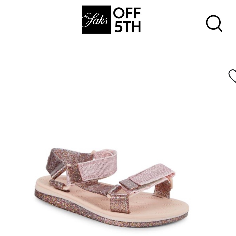 Mini Melissa Papete + Rider Glitter Sandals, Velcro, Size 11
